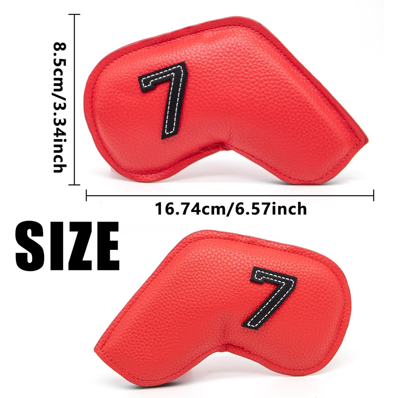 20Pcs Deluxe Golf Iron Headcover 3-9,P,S,A Club Embroidery Number Solid Color Head Cover Club Reused Golf Set Guard for Irons All Brands Men
