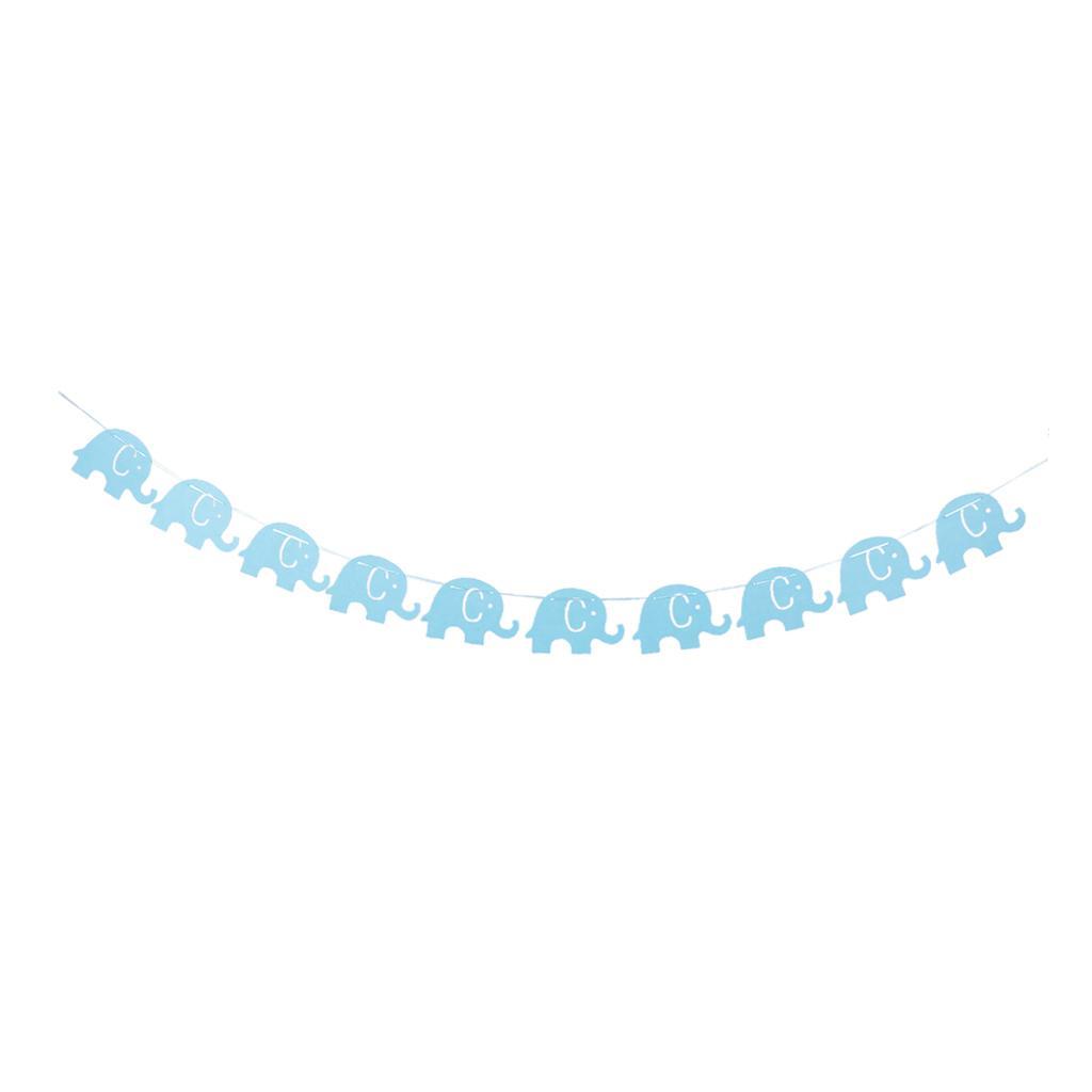 10 Pieces Bunting Garland Bunny Bear Hanging Banner Blue Elephant