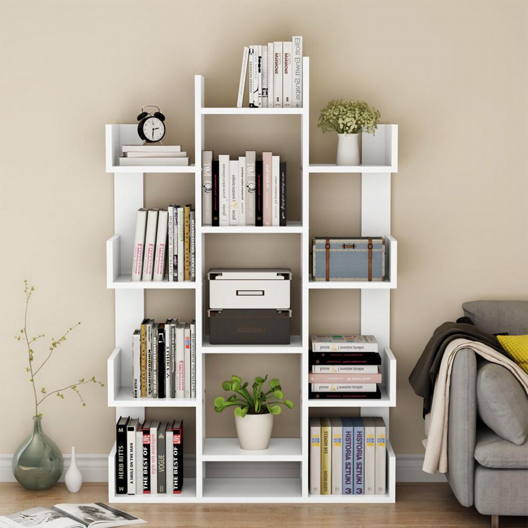 Kệ sách gỗ hiện đại SMLIFE Britney | Gỗ MDF dày 17mm chống ẩm | D100xR30xC150cm