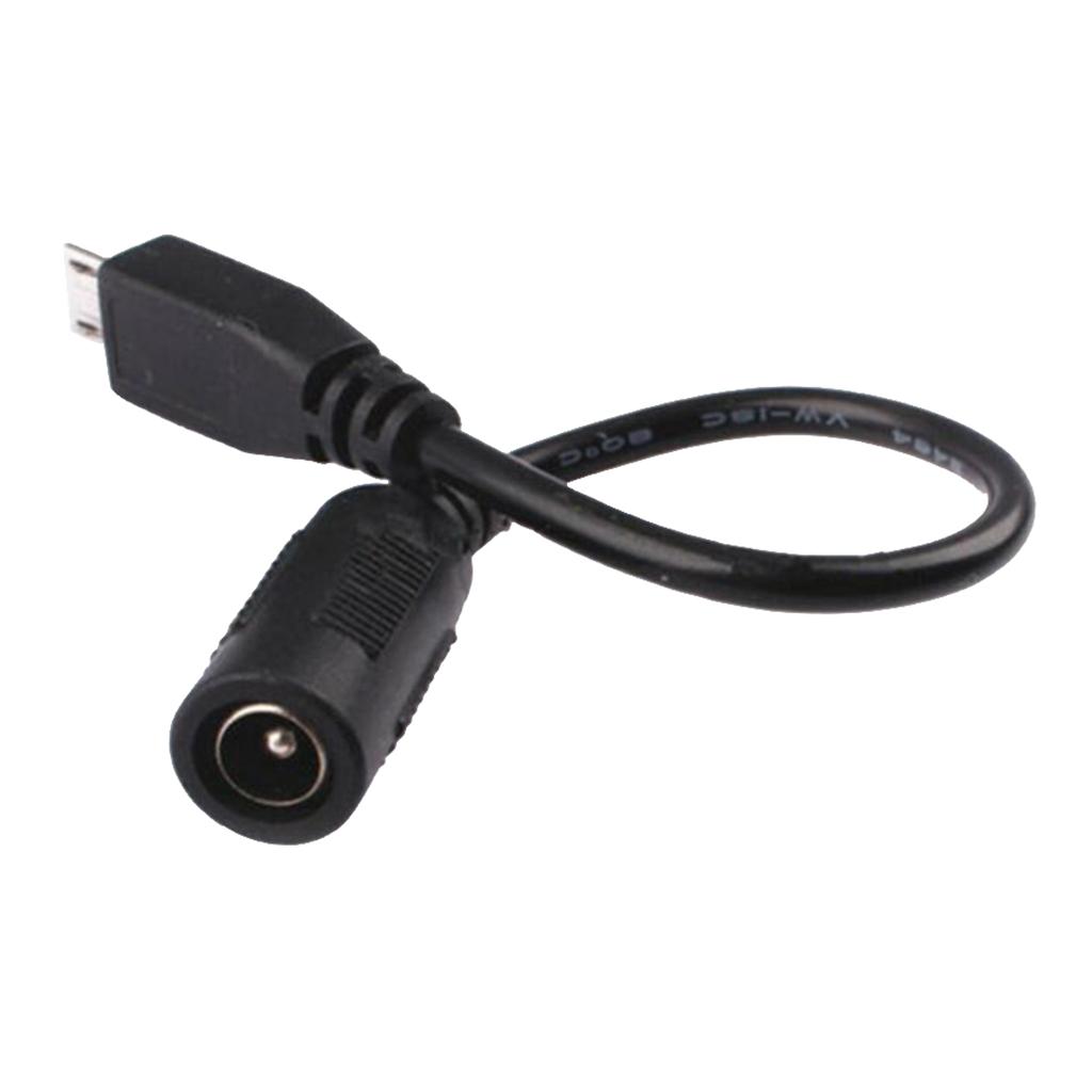 Adapter Cable DC Hollow Socket to Micro USB Plug, 5.5 X 2.1 Mm, 12.5 Cm,