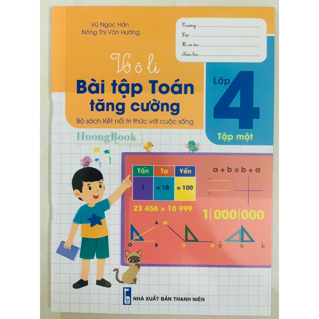 Sách - Combo Vở Ô li Bài Tập Toán Tăng Cường lớp 4 - tập 1 + 2 - BT