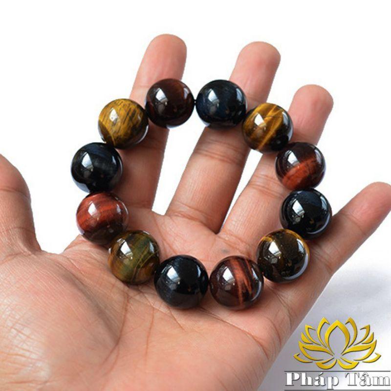 Vòng Tay Đá Mắt Hổ Tự Nhiên Đa Sắc Hạng AA 12mm