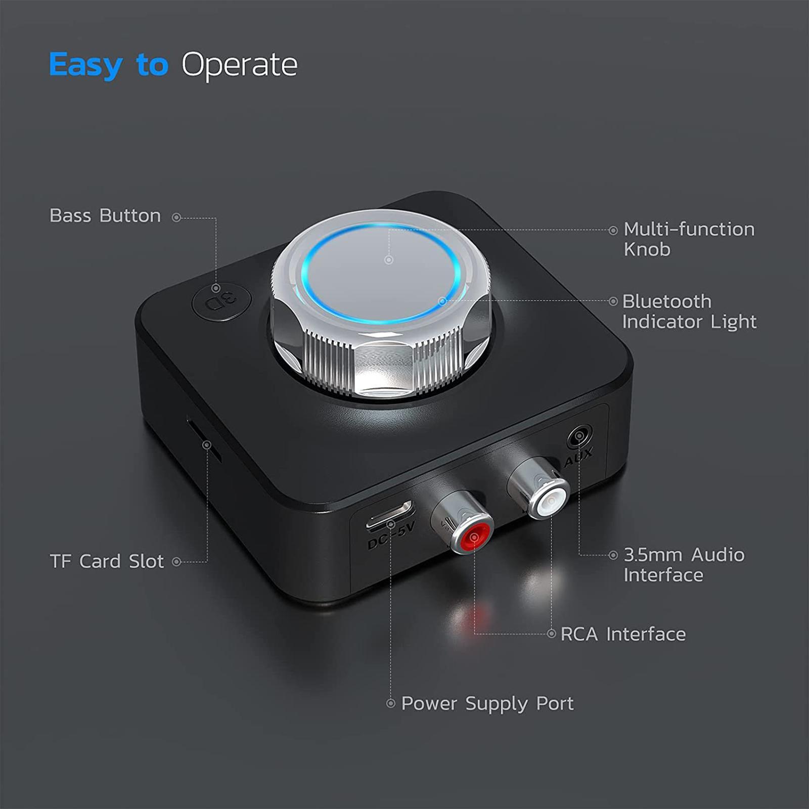 2 in 1 AUX RCA Bluetooth Wireless Audio Receiver Stereo Music Adapter