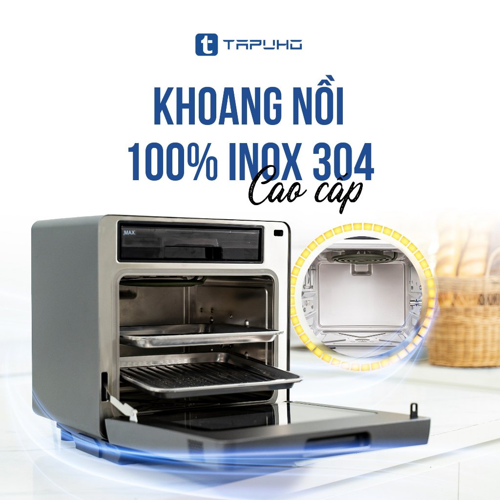 Nồi Chiên Hơi Nước TAPUHO TSF16 | 16L | 2800W | 60 Chương Trình Nấu HÀNG CHÍNH HÃNG