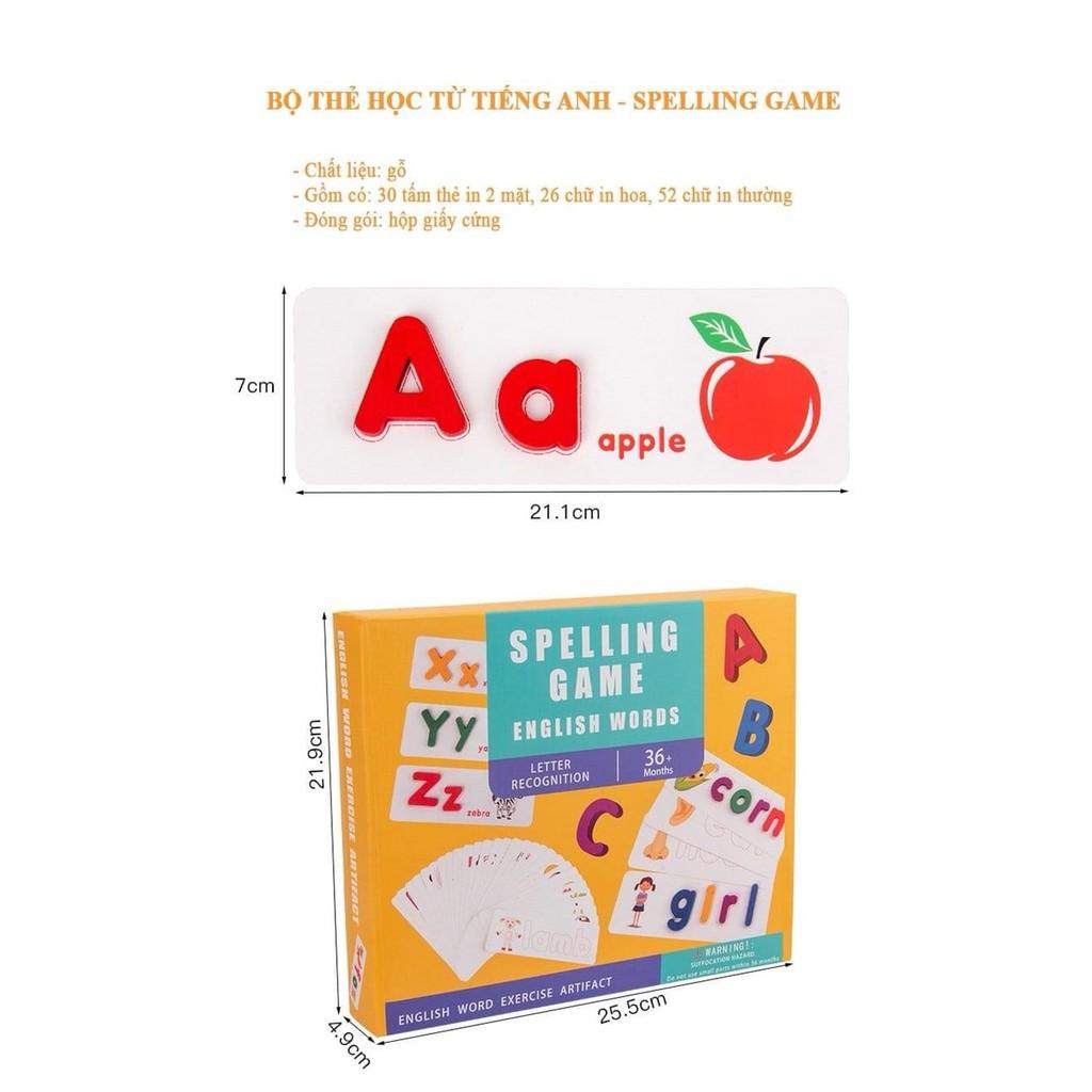 Spelling Game - Học Đánh Vần Chữ Cái Tiếng Anh Bộ Thẻ Học Ghép Chữ Bằng Gỗ Phiên Bản Mới Nhất