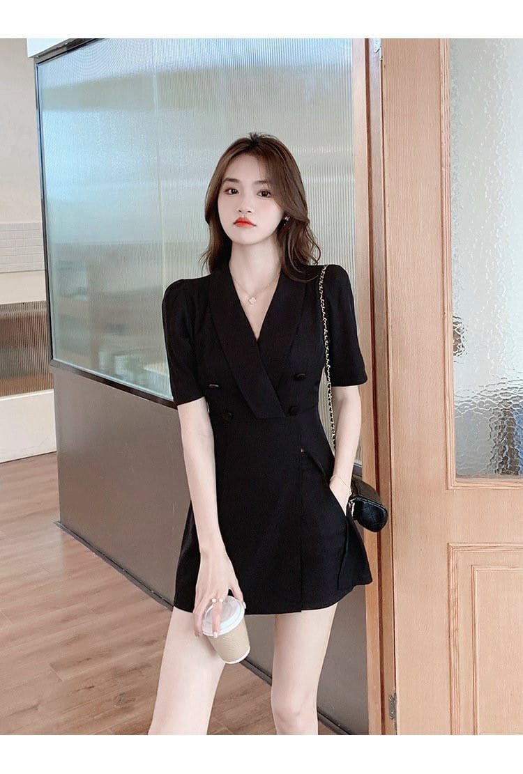 SET BỘ QUẦN SHORT ÁO CỔ VEST PHỐI NÚT CAO CẤP