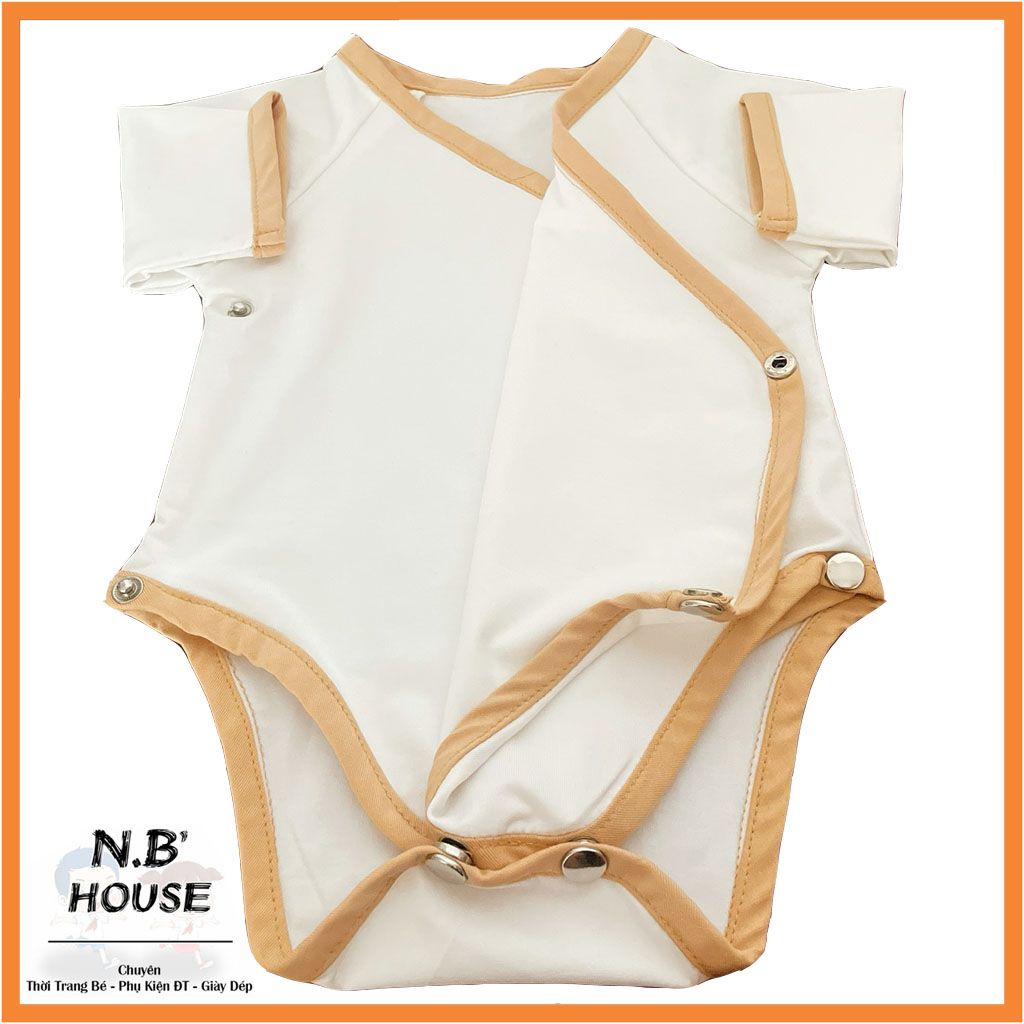 Bộ áo liền thân ngắn tay Bodysuit cho bé sơ sinh trai và gái - Chất vải cotton 4 chiều co giãn thoáng mát