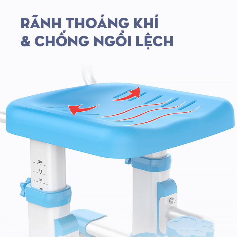 Ghế Học Sinh Thông Minh Có Gác Chân HS268 Ghế Ngồi Bàn Học Cho Bé Chống Gù Tuỳ Chỉnh Độ Cao - Hàng Chính Hãng