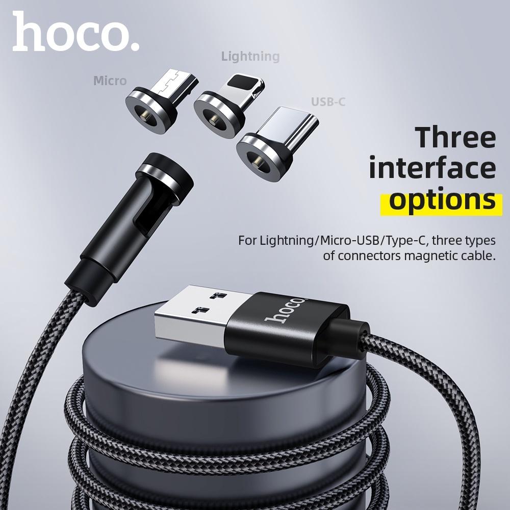 Dây cáp sạc HOCO U94 loại C/micro USB/ 3 trong 1 xoay 360 độ thích hợp cho Samsung Oppo Huawei