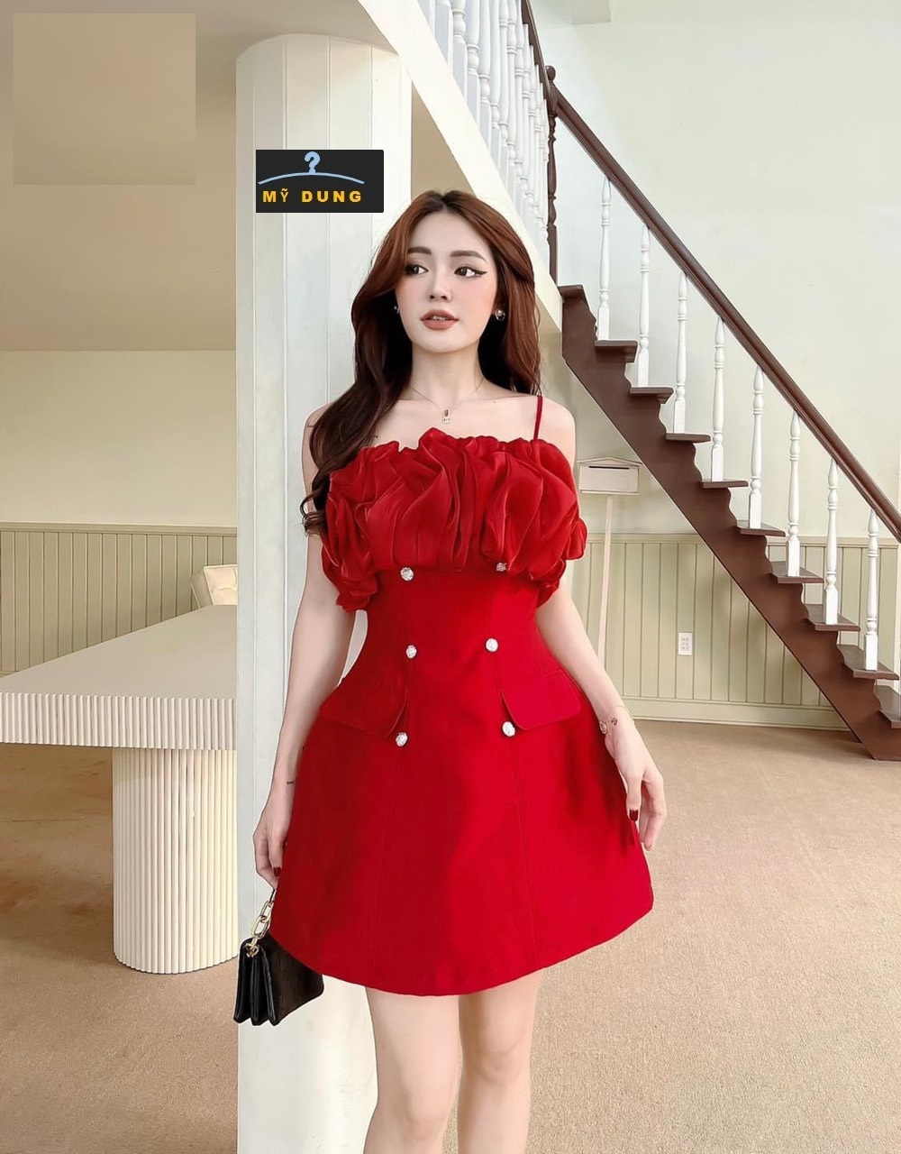 ĐẦM 2S PHỐI VOAN NHÚN NGỰC- NHẸ NHÀNG- GỢI CẢM