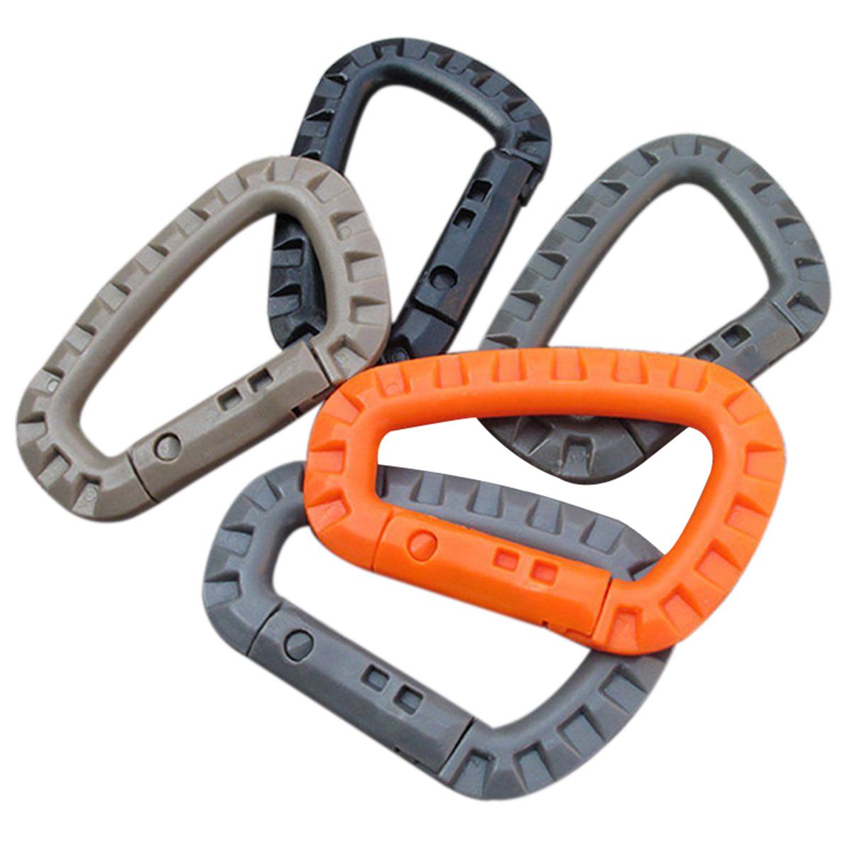 5 Pcs/pack Plastic Climbing Carabiner D-Ring Key Chain Clip Hook Camping Buckle Snap