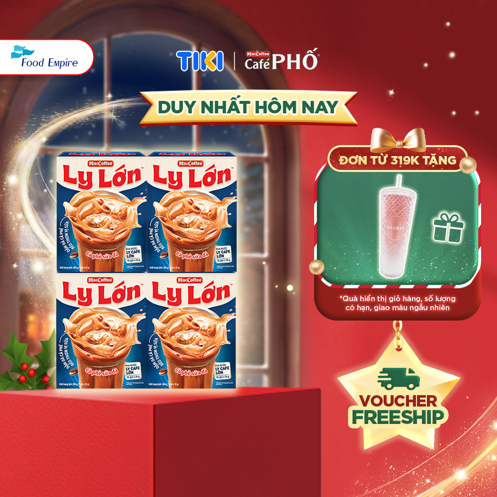 Combo 4 hộp Cà phê Ly Lớn - Maccoffee (hộp 10 gói x 26g)