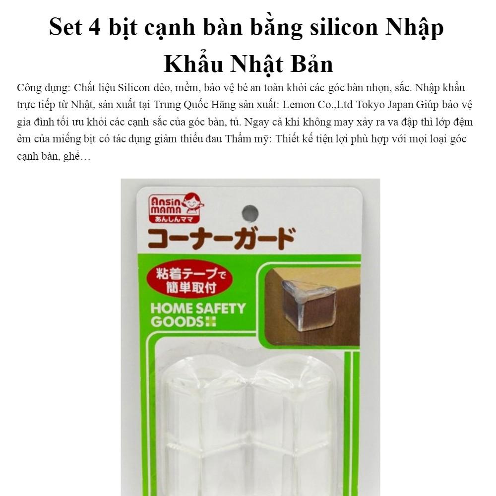 Set 4 bọc góc cạnh bàn silicon Nhật bản an toàn cho bé