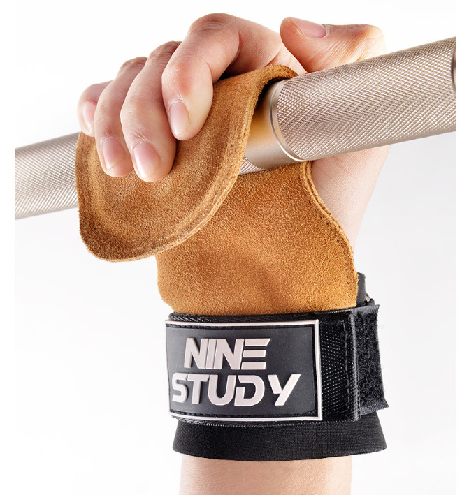 Găng tay tập Gym -Dây kéo lưng NINE STUDY - Hỗ trợ Deadlift, nâng tạ, lên xà