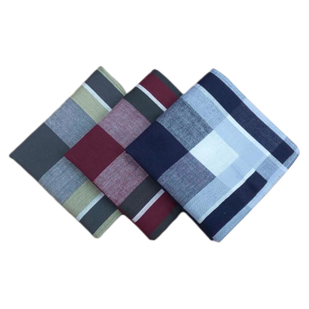 12x 100% Cotton Plaid Handkerchiefs Hanky Square For Men Women 40cm