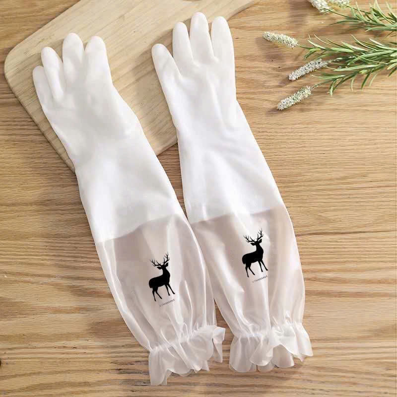 Găng tay cao su siêu dai rửa bát, bao tay cao su rửa chén, vệ sinh nhà cửa, an toàn, không mùi hôi SIZE S