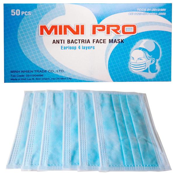 Khẩu Trang Kháng Khuẩn Mini Pro Xanh 4 Lớp 50 Cái - Xanh