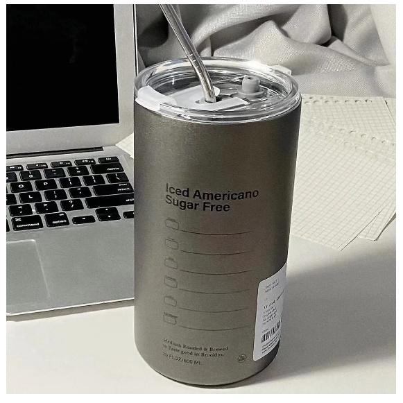 Cốc Giữ Nhiệt, Cốc Uống Nước Iced Americano Inox 304 Có Ống Hút Ly Uống Coffee 600ML Giữ Nhiệt 6-8 Tiếng