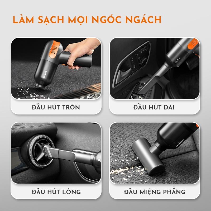 Máy hút bụi cầm tay GAABOR GVCC-M1A1 không dây lực hút mạnh, 4 đầu hút đa năng cho ô tô - Hàng chính hãng