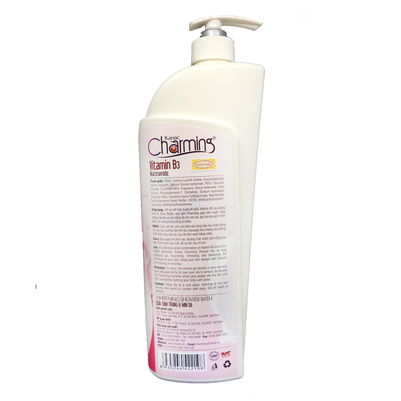 SỮA TẮM TRẮNG VÀ MỊN DA KANAC CHARMING 1.2L