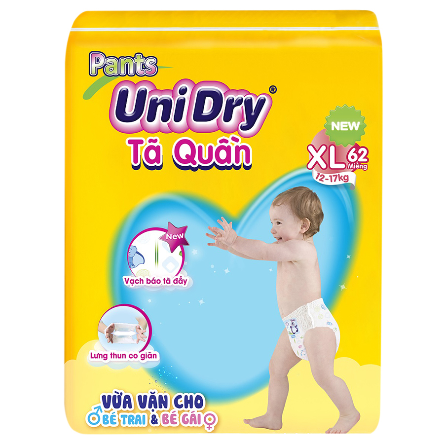 Hình ảnh Tã Quần Unidry Ultra Jumbo XL62 (62 Miếng) Hình ảnh Tã Quần Unidry Ultra Jumbo XL62 (62 Miếng)