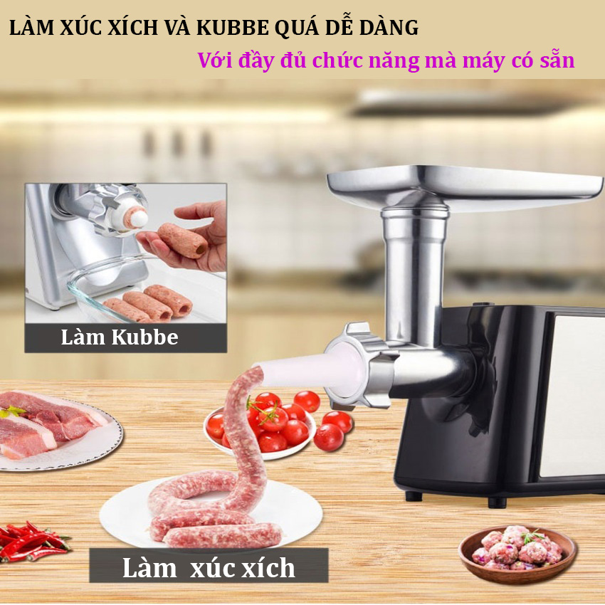 Máy xay thịt, nhồi xúc xích và bào rau củ quả thương hiệu Camoca MGB 1600W - Hàng chính hãng