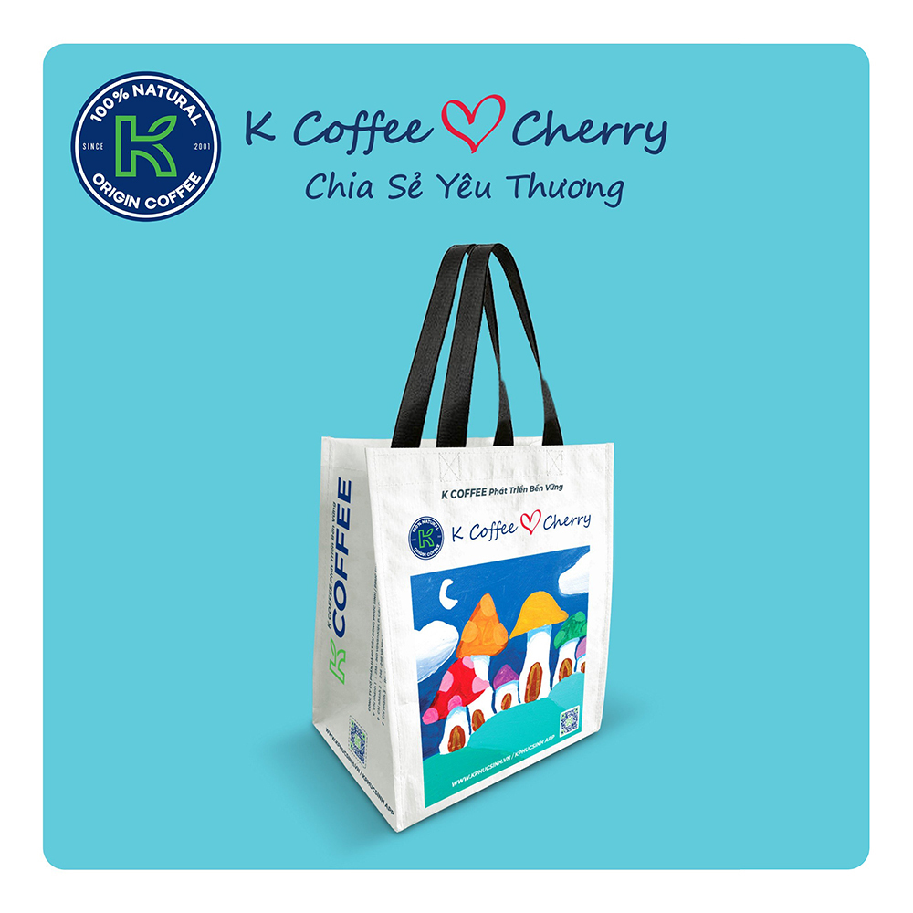 Túi PP Dệt K Coffee x Cherry - Chia Sẻ Yêu Thương - Túi Gây Quỹ Từ Thiện