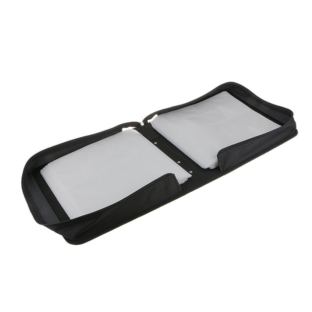 2 Pieces Durable Leather Large CD DVD VCD Disk Storage Case Holder Bag Black