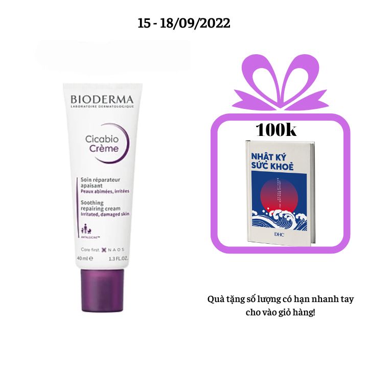 Kem dưỡng ẩm và phục hồi da Bioderma Cicabio Crème 40ml (Nhập khẩu)