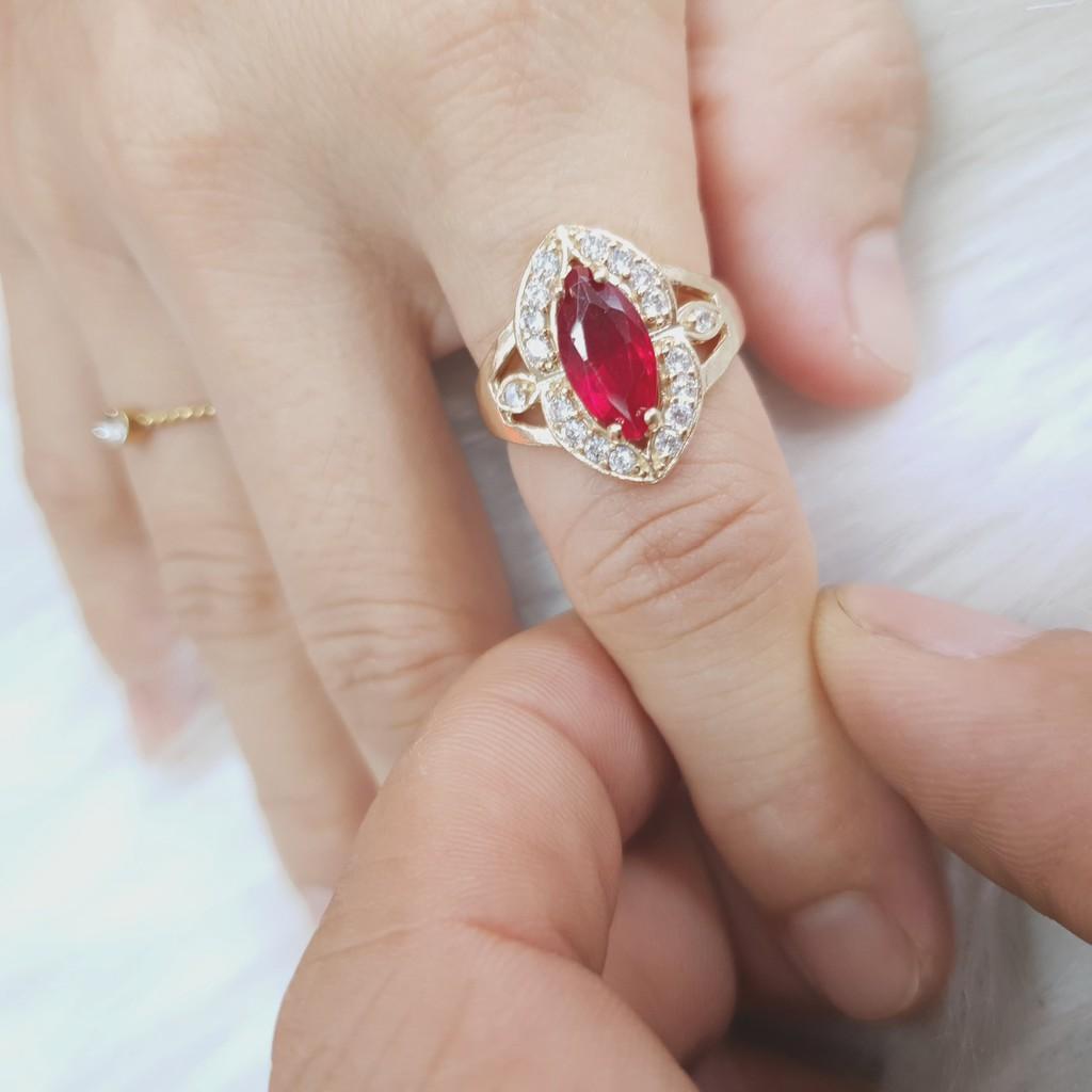 Nhẫn Nữ Hạt Dưa Đá Vàng Vonfram Cao Cấp-Dùng vĩnh viễn không phai màu-Bảo Hành 5 Năm