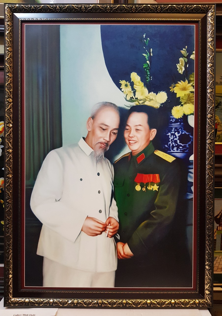 TRANH IN DẦU - BÁC HỒ & ĐẠI TƯỚNG VÕ NGUYÊN GIÁP