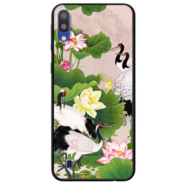 Ốp lưng in cho Samsung M10 Mẫu Sen Và Hạc