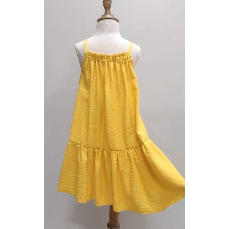 Váy 2 Dây Đi Biển Cho Bé Gái Chất Đũi Xước Mát Mẻ Thoải Mái Size 10-35kg