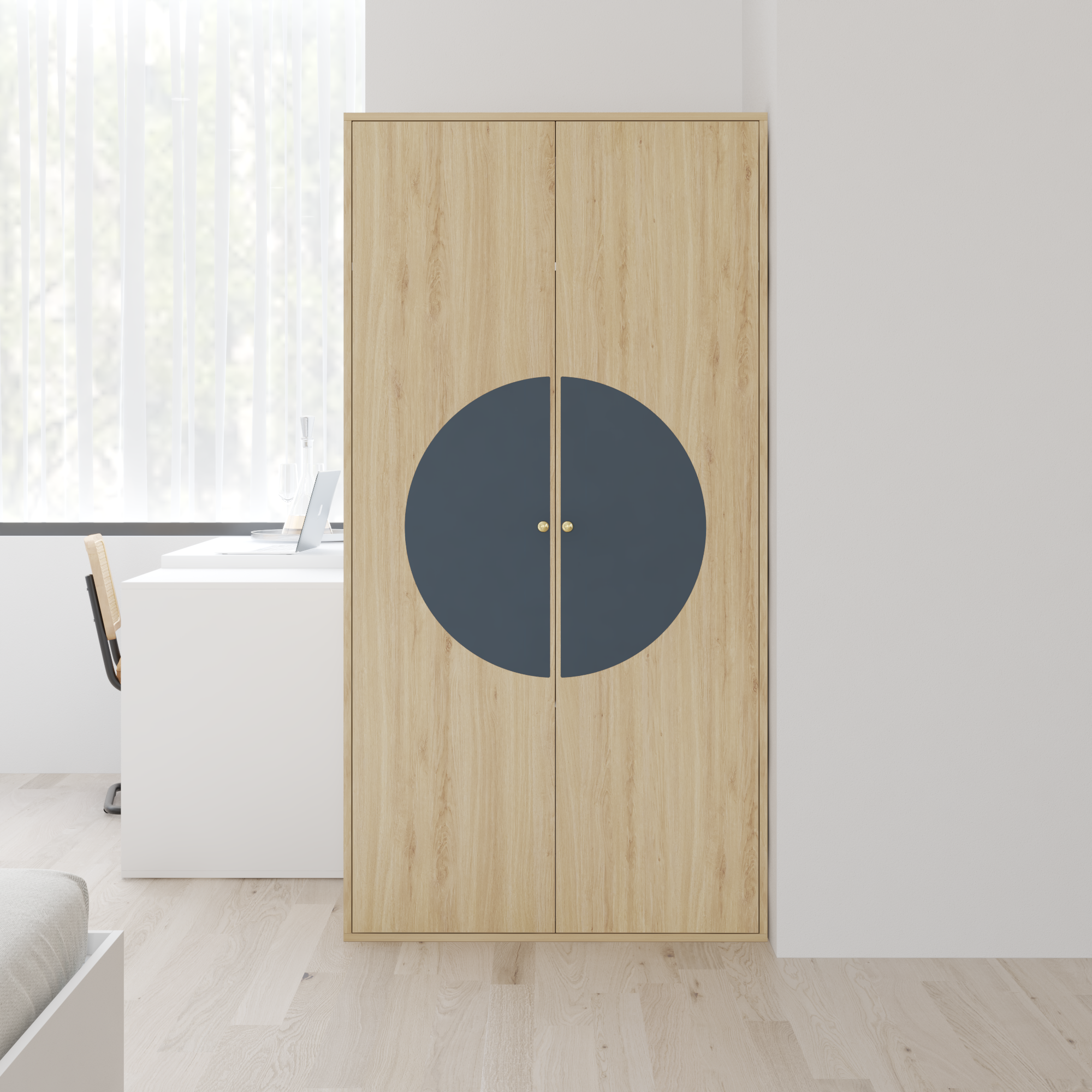 [Happy Home Furniture] BANA, Tủ quần áo 2 cửa mở, 90cm x 56cm x 176cm ( DxRxC), TCM_128