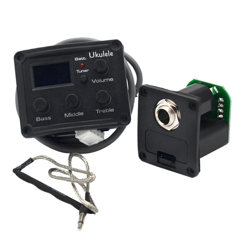Ukulele Piezo Pickup 3 Bands EQ Equalizer Tuner System with LCD Display