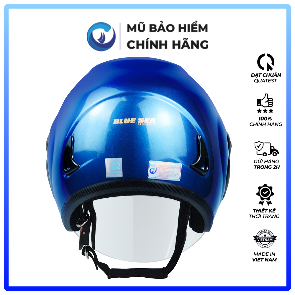 Mũ Bảo Hiểm 3/4 Đầu - Blue Sea BL34 A102 - Có Kính Dài Cao Cấp - Freesize - Hàng chính hãng