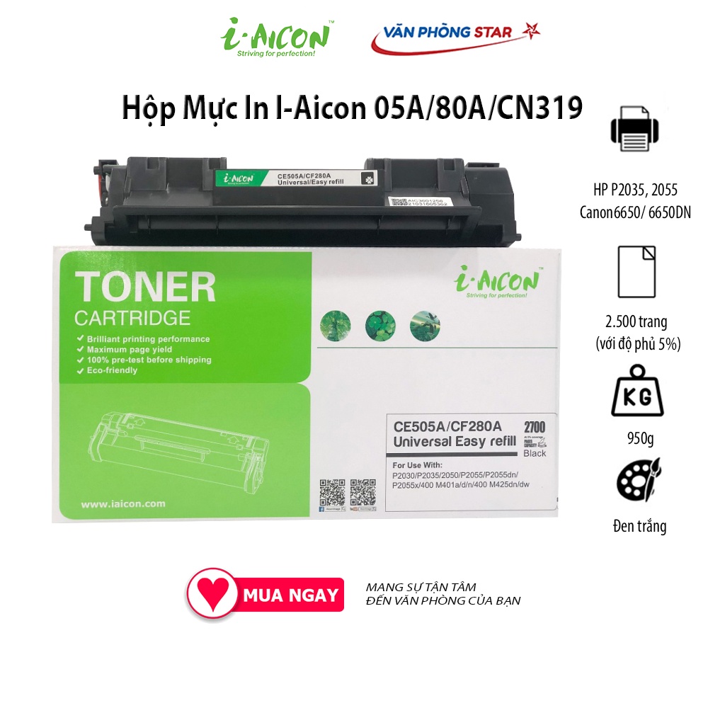 Hộp mực 05A/80A dùng cho máy HP LaserJetP2035, 2055/Canon LBP 6650/ 6650DN