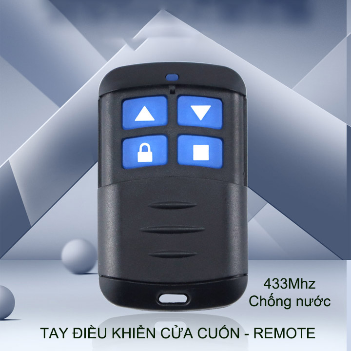 Tay điều khiển cửa cuốn mã cố định sao chép mã, tần số 433Mhz, chống nước