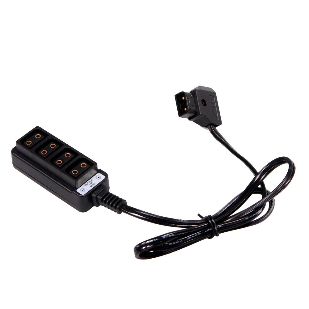 Male D-Tap B Type Power Tap to 4 Female D-Tap P-Tap Hub Adapter for Photography Power