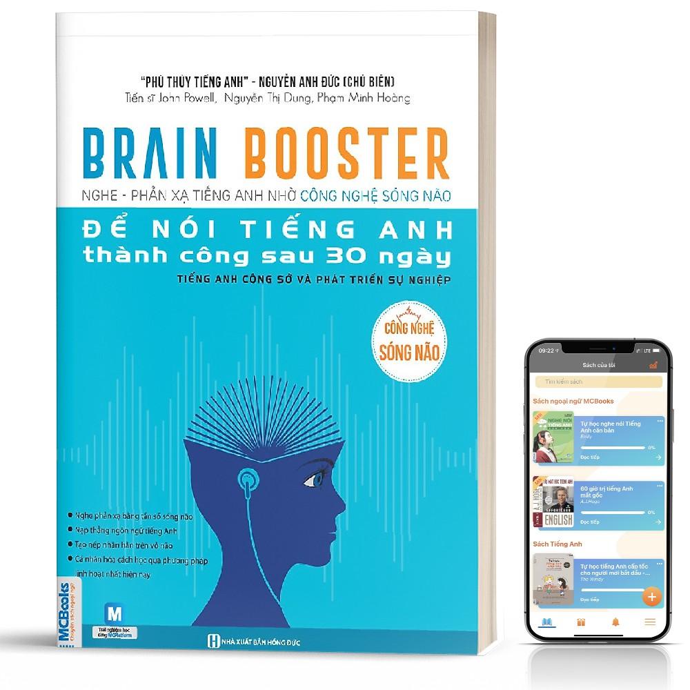 Sách - Brain booster Nghe phản xạ tiếng Anh nhờ công nghệ sóng não - tiếng Anh phát triển sự nghiệp