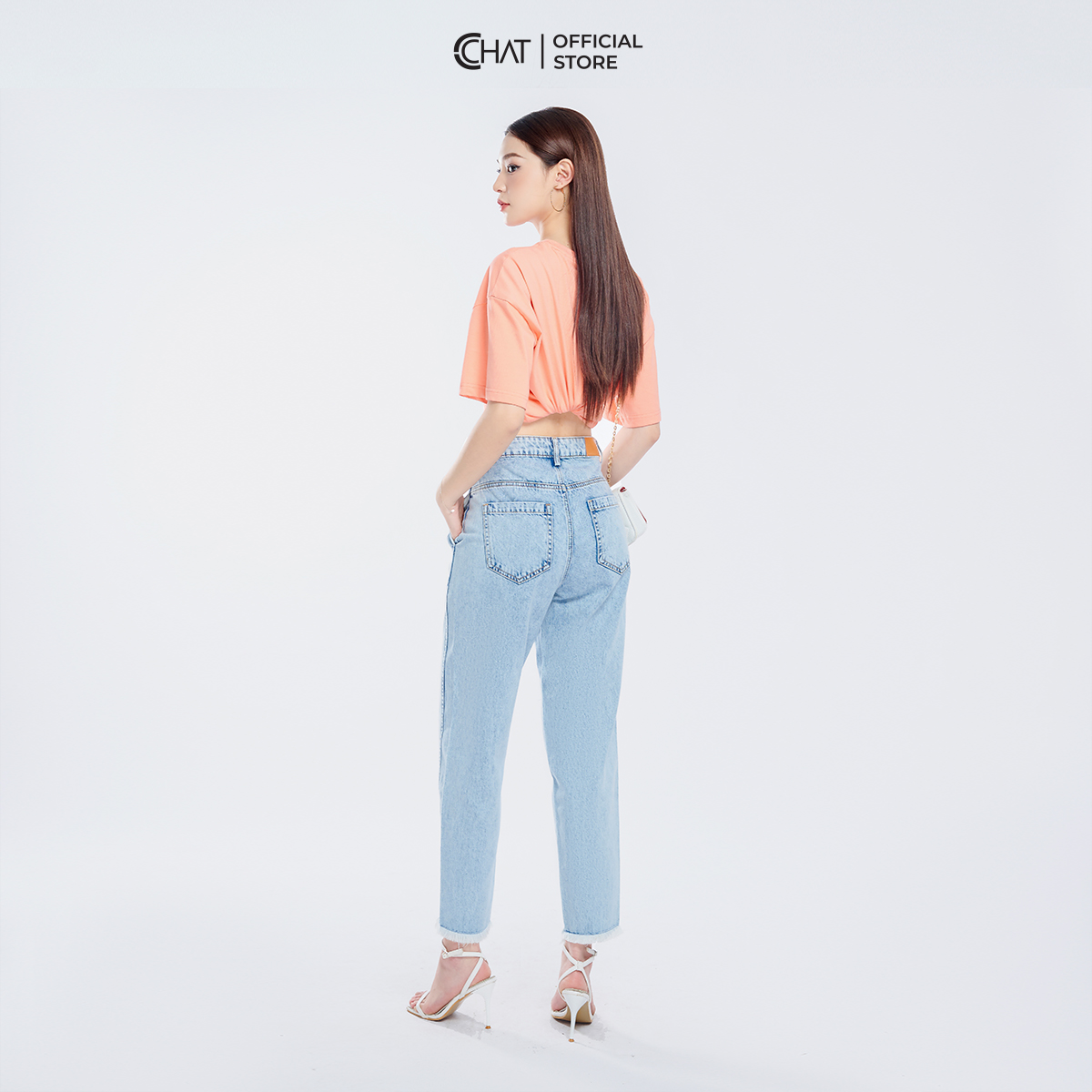 Quần Jean Nữ  Dáng Baggy 2 Ly Rua Gấu Chất Vải Dày Dặn 22GDJ2013BH