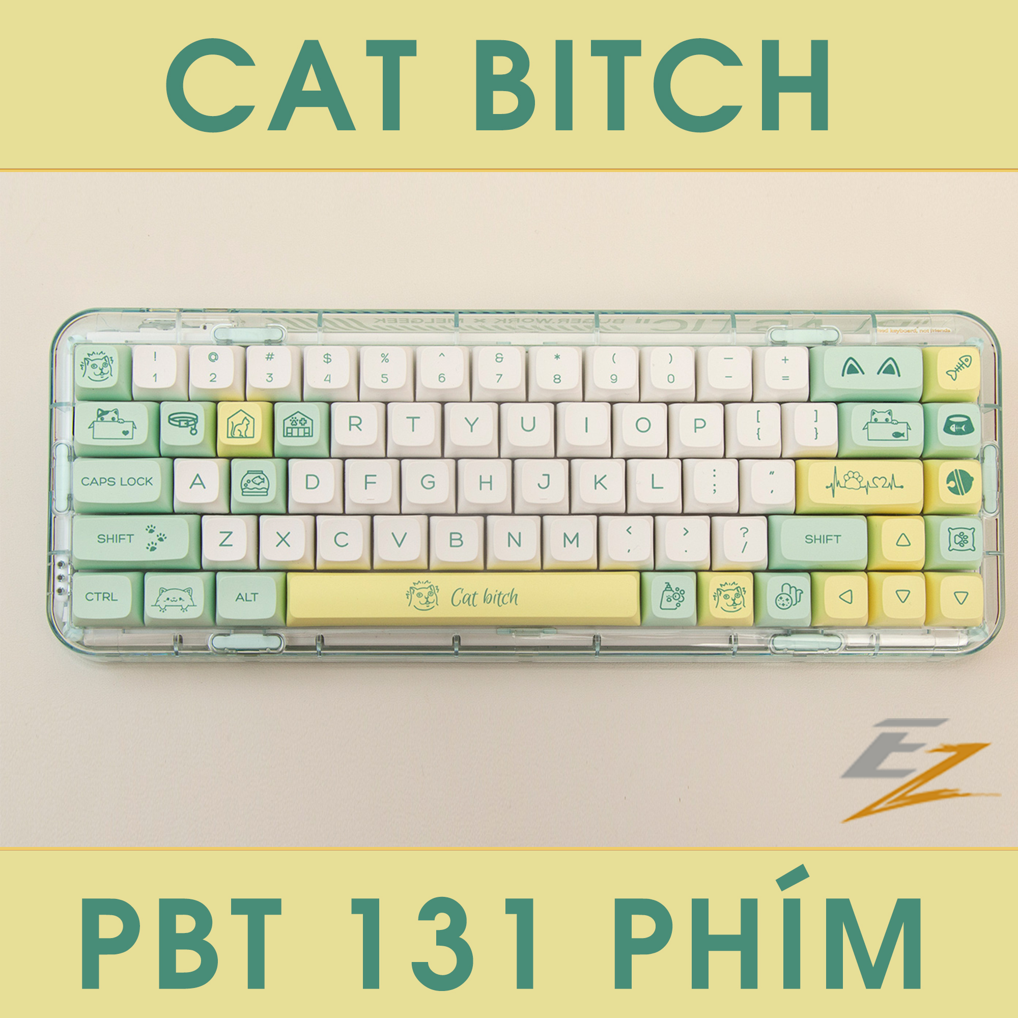 Keycap Cho Bàn Phím Cơ Cat Bitch XDA Profile 131 Phím