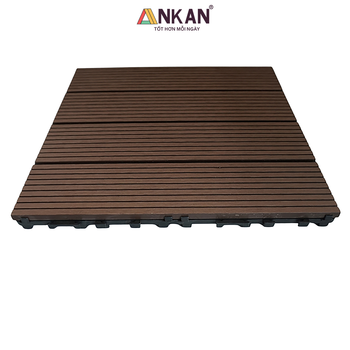 Sàn Vỉ Gỗ Nhựa Composite Cao Cấp, Lót Sàn Ban Công Nhà Tắm, Vỉ Dày Chắc Chắn Có Vít Ốc Dưới Nan, Màu Nâu Mới, Dễ Dàng Lắp Đặt