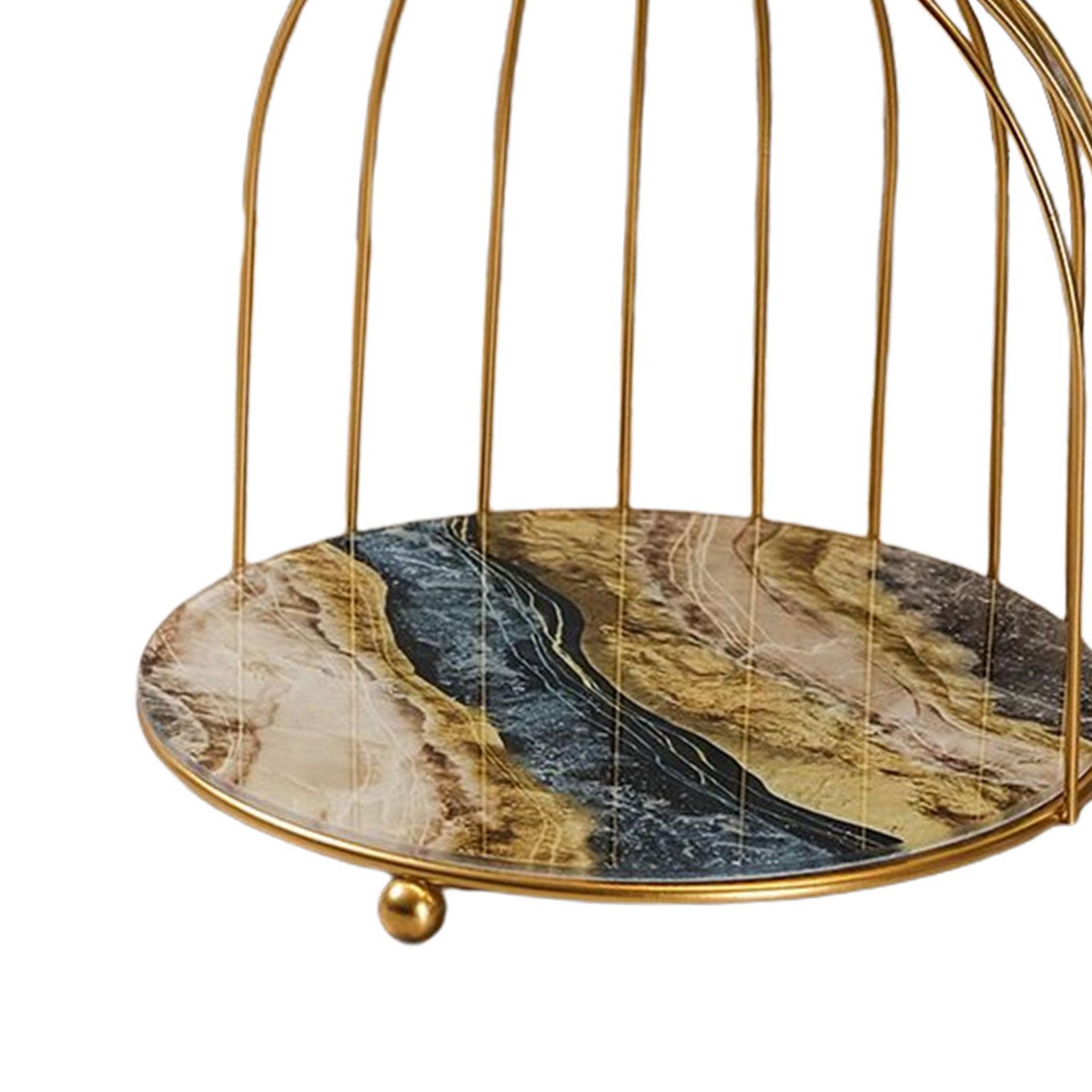 Iron Bird Cage Cosmetic Organizer Bathroom Storage Rack Dresser Holder Stand