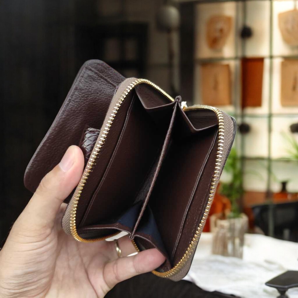 Ví nữ mini Da bụng cá sấu màu nâu đẹp nhẹ nhàng!