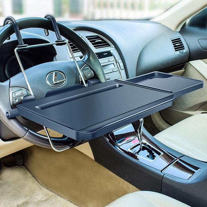 Bàn mini đa năng treo lưng ghế, vô lăng xe ô tô xịn xò