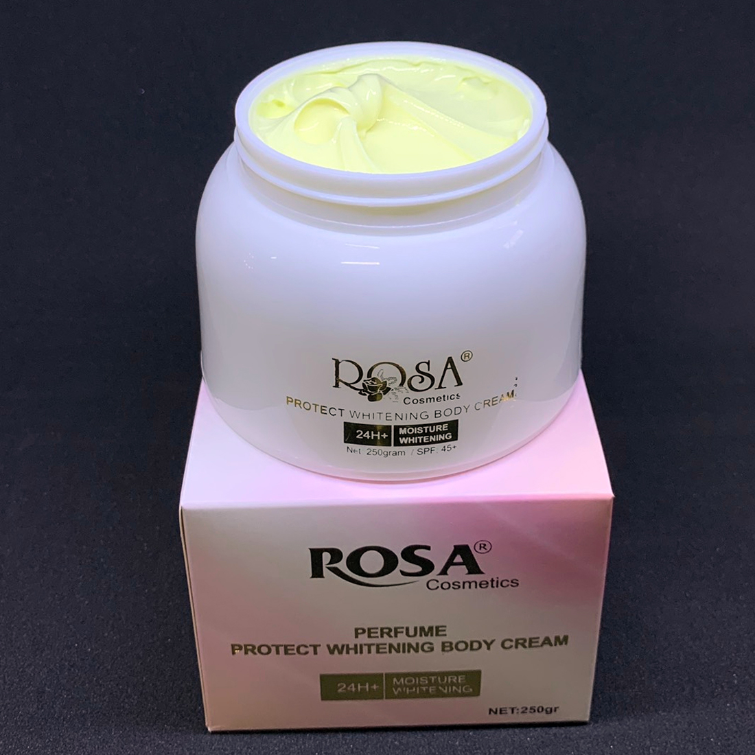 Kem mềm trắng da toàn thân hương nước hoa Rosa Perfume Protect Whitening Body Cream 250gr (kem trang điểm body, trắng nhanh ngay sau 7 ngày sử dụng) Hani Peni