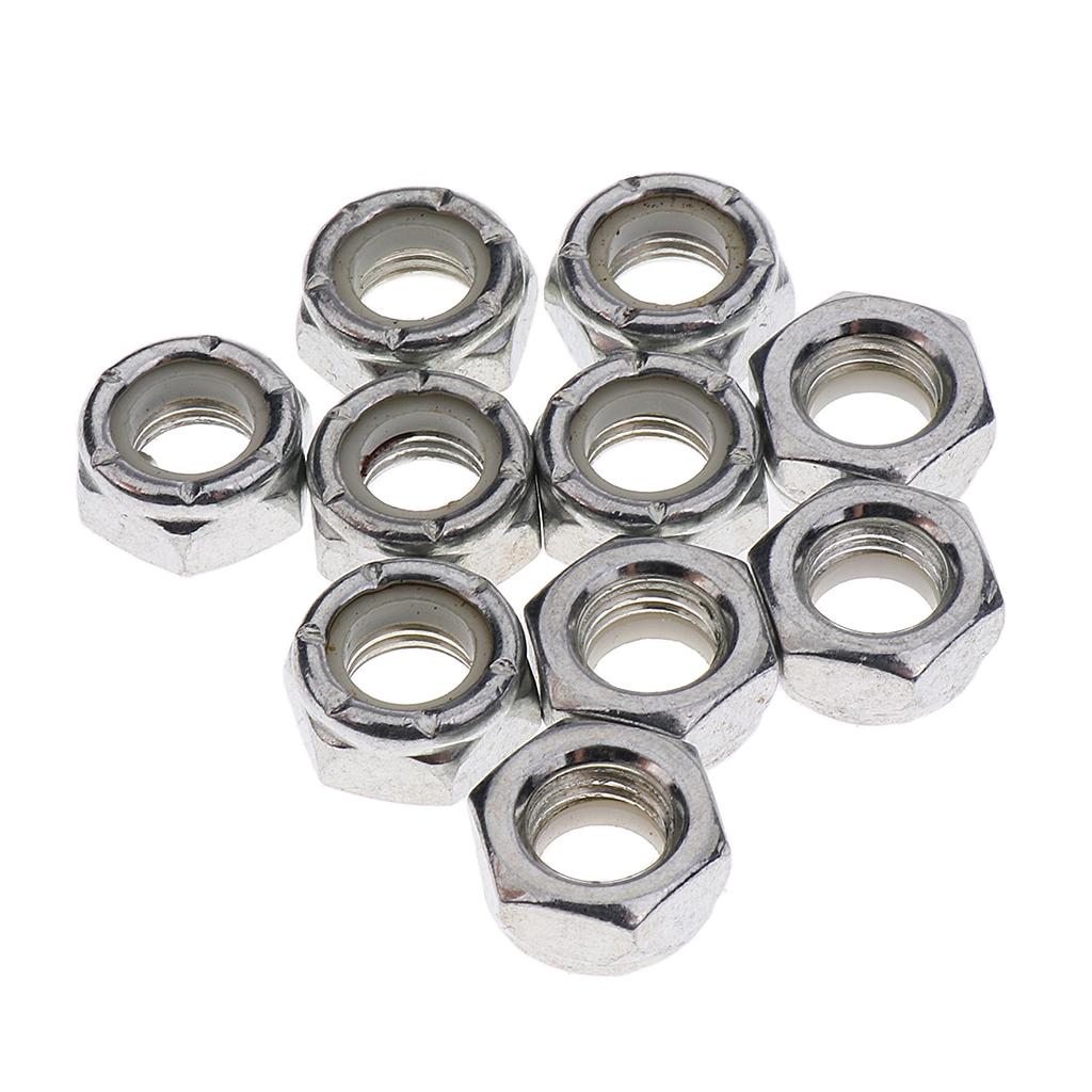 10pcs Axle Mounting Nuts for Skateboard Longboard Trucks Inner Diameter 9mm