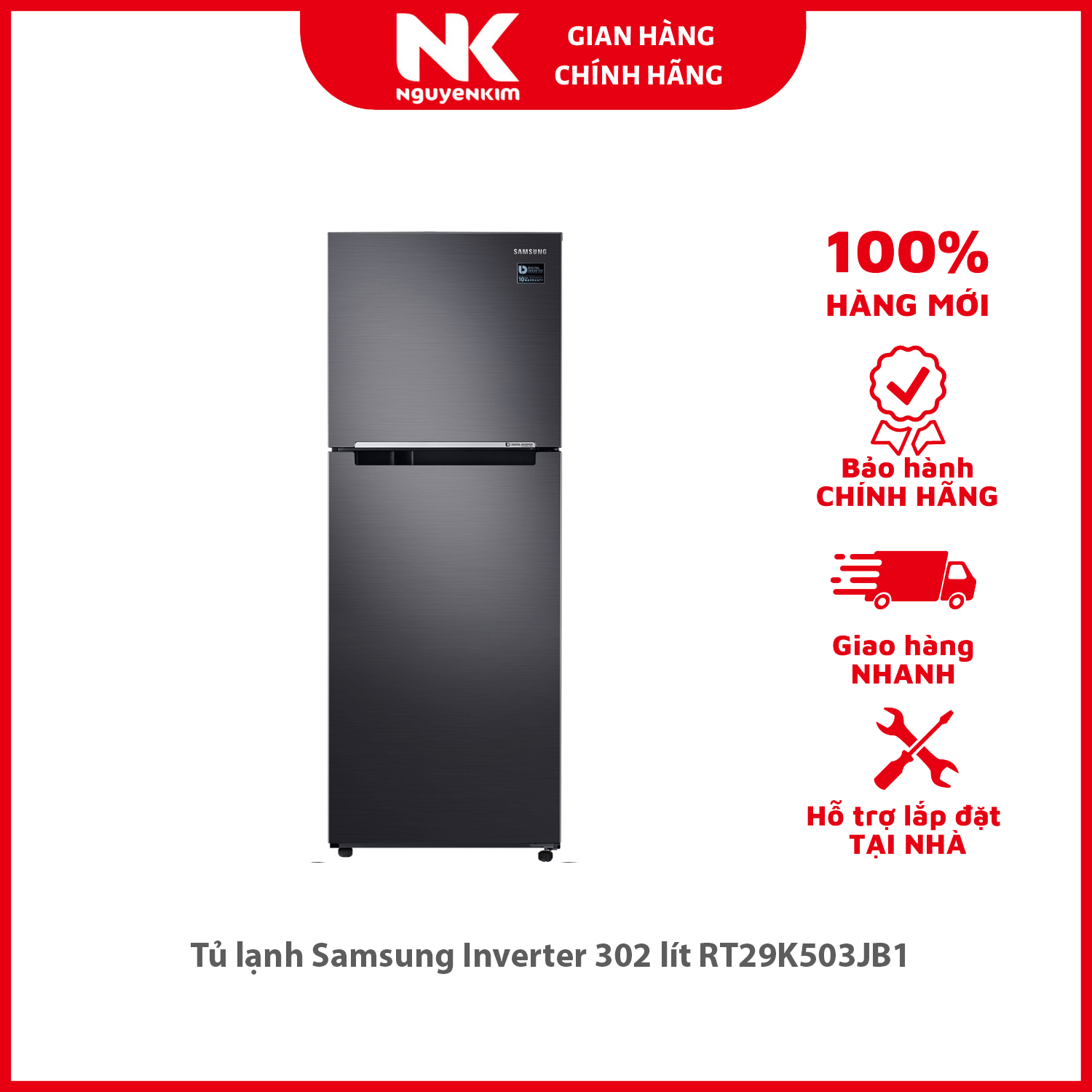 Tủ lạnh Samsung Inverter 302 lít RT29K503JB1 - Hàng chính hãng [Giao hàng toàn quốc]