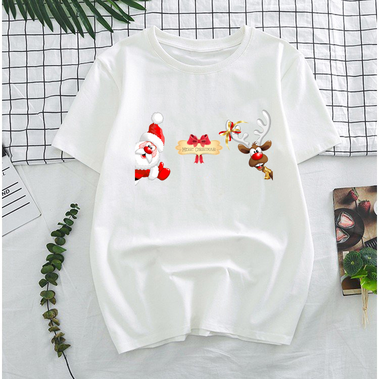 Áo phông Noel nam nữ Ông già Noel và tuần lộc